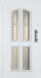 white front door with genuine fluted glass traiditional